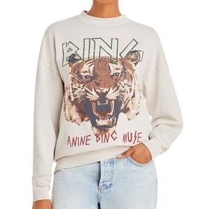Anine Bing Muse Sweatshirt in Tan Size Small